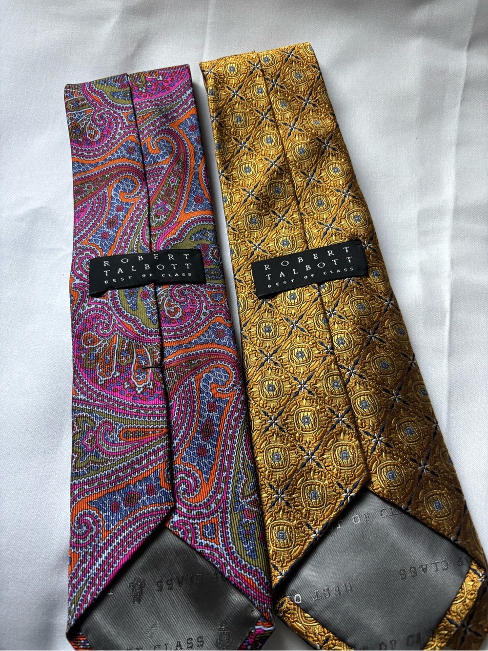 Robert Talbott Paisley Silk Tie in Pink, Purple & Gold